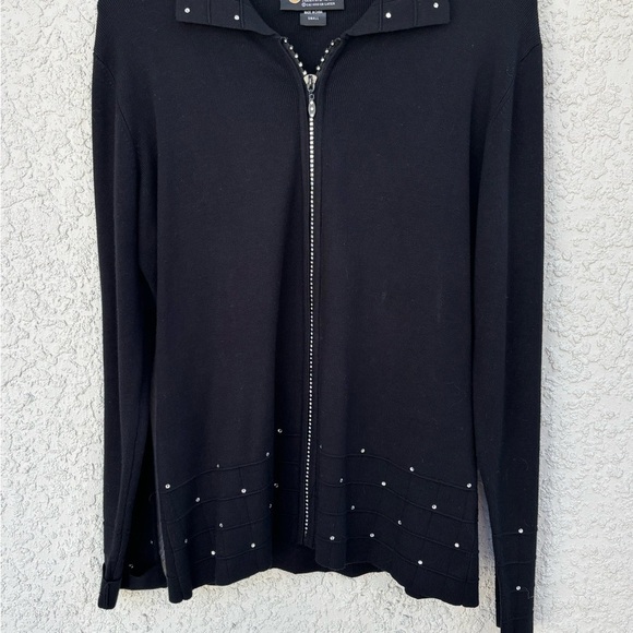 Christine Alexander Black Sweater‎ with Silver Accents - Picture 6 of 7